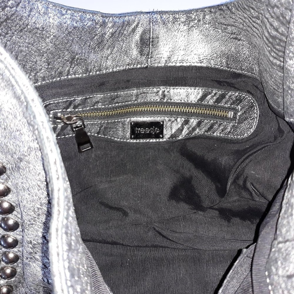 *Treesje black/silver leather metal accented shoulder bag - Picture 7 of 9